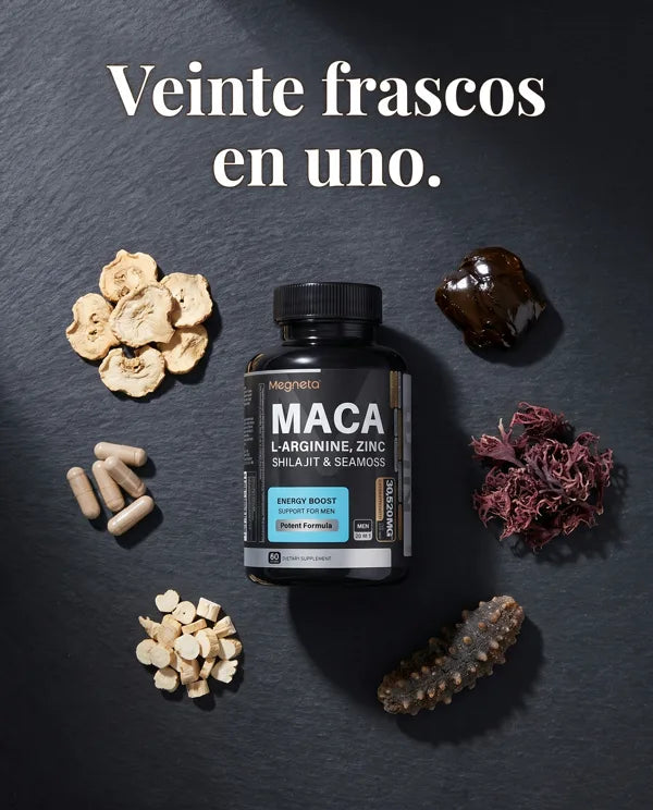Megneta Maca Hombres — Suplemento de energía 20 en 1 | 60 cápsulas