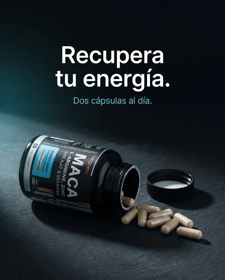Megneta Maca Hombres — Suplemento de energía 20 en 1 | 60 cápsulas